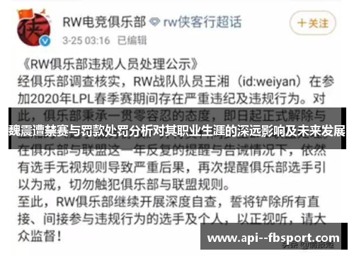 魏震遭禁赛与罚款处罚分析对其职业生涯的深远影响及未来发展