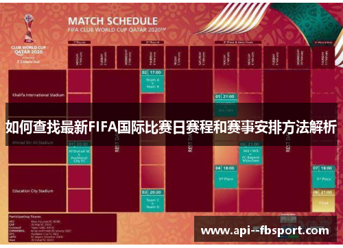 如何查找最新FIFA国际比赛日赛程和赛事安排方法解析